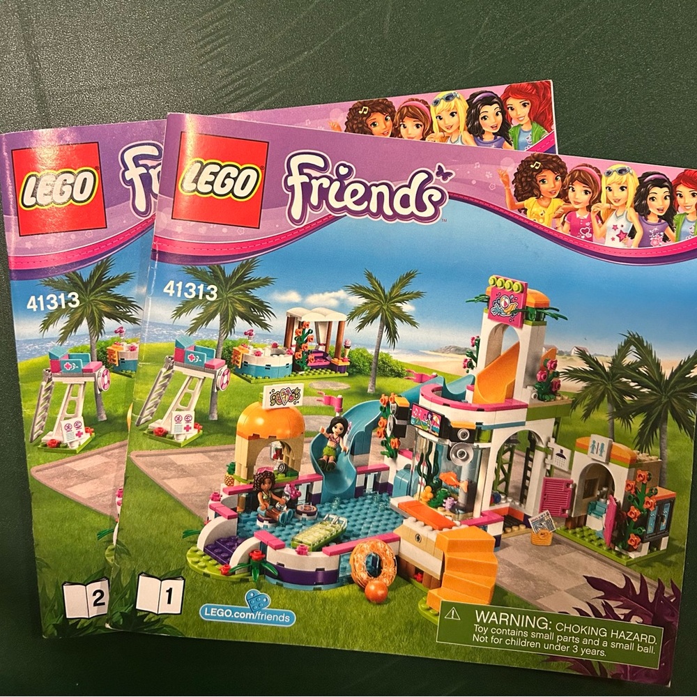 LEGO Friends #41313, Heartlake Summer Pool + Instructions, Retired Set, Complete